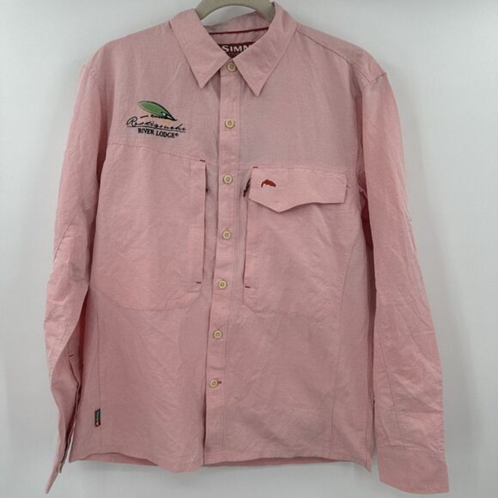 Simms Pink Long Sleeve Casual Button-Down Shirt